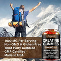 Creatine Monohydrate Gummies for Post-Workout Recovery, Energy &amp; Muscle Growth Support, Easy Daily Supplement, 30-100 Count