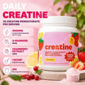 Creatine Monohydrate Powder with D-Mannose &amp; Cranberry Extract, Naturally Flavored Women's Wellness Supplement, 100 Servings