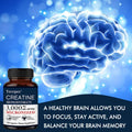 Creatine Monohydrate 3000mg Capsules for Athletes, Pre-Workout Focus &amp; Memory Support, Fast-Absorbing, Easy-to-Swallow