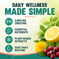Creatine Monohydrate Powder 3000mg with Folate, Dandelion &amp; Cranberry, Women's Daily Wellness Supplement, 50 Servings