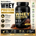 Chocolate Whey Protein Powder 100% Whey Protein Supplement Enhanced Muscle Builder & Recovery Protein with Digestive Enzymes