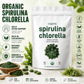 Organic Spirulina Chlorella Tablets 3000mg 720 Count Superfood Blend with Vegan Protein Energy Immunity Digestive Support