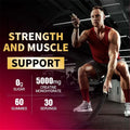 Creatine Monohydrate Gummies for Endurance, Muscle Growth &amp; Focus, Non-GMO Energy Support for Athletes, 60-180 Count