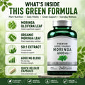 Premium Moringa 6000mg Green Superfood Daily Vitality Plant Nutrition Quick Release Capsules 240 Capsules
