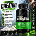 Creatine Monohydrate 2.5g Capsules for Adults, Lean Muscle &amp; Fitness Recovery Support, Vegan-Friendly, Non-GMO, 60-180 Count