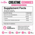 Creatine Monohydrate Gummies 2000mg with Vitamin B12, L-Tyrosine &amp; L-Theanine for Energy &amp; Focus, Pill-Free Fitness Training Support, 90 Count