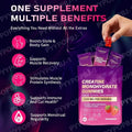 Creatine Monohydrate Gummies with Collagen, Biotin &amp; Vitamin D3, Pre &amp; Post Workout Recovery Support, Hair Skin Nails, 60-180 Count