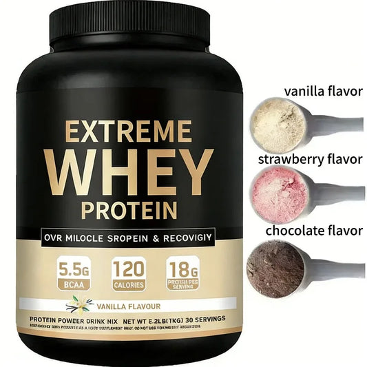 Vanilla Whey Protein Powder 1kg - Gym & Post-Workout Recovery Protein Shake Mix | Supports Muscle Growth, Strength & Daily Protein Intake - Smooth Milkshake Vanilla Flavor (1 Bottle)