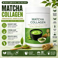 Matcha Collagen Powder 90g with Marine Collagen Green Tea Blend Daily Beauty Wellness Drink Mix for Hair Skin Nails Support