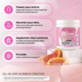 Creatine Monohydrate Powder for Women with BCAA &amp; Amino Acids, Daily Health &amp; Fitness Supplement, 1-3 Bottles