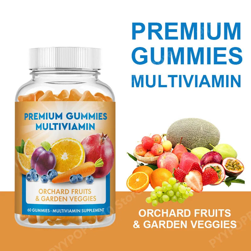 Daily Multivitamin Gummies 60 CT Natural Blend with Orchard Fruits & Garden Veggies Unisex Adult Wellness Chewable Supplement