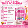 Creatine Monohydrate Powder for Women with BCAA Amino Acids, Daily Health &amp; Workout Support, 269g, 1-4 Bottles