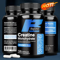 Creatine Monohydrate Capsules for Muscle Energy &amp; Cognitive Function, Lean Muscle Growth Support, Gluten-Free, 30-120 Count