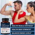 Creatine Monohydrate 3000mg Capsules for Athletes, Pre-Workout Focus &amp; Memory Support, Fast-Absorbing, Easy-to-Swallow