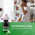 Creatine Monohydrate Capsules for Pre &amp; Post-Workout Recovery, Strength &amp; Fitness Support, Non-GMO, Gluten-Free, 60-180 Count