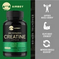 Clean-Label Creatine Monohydrate Capsules for Men &amp; Women, Strength &amp; Muscle Growth Support, Non-GMO, Gluten-Free, 30-120 Count
