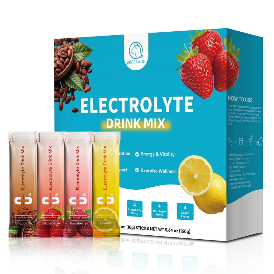 BBEEAAUU Four Flavors Mineral Electrolyte Supplement Quickly Replenishes Water,Replenishes Energy and Restores Physical Strength