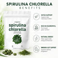 Organic Spirulina Chlorella Tablets 3000mg 720 Count Superfood Blend with Vegan Protein Energy Immunity Digestive Support