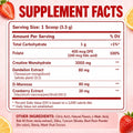 Creatine Monohydrate Powder for Women 3000mg with Folate, Strawberry Lemonade Flavor, Non-GMO Gluten-Free, 275g