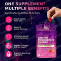 Creatine Monohydrate Gummies with Collagen, Biotin, Vitamin D3 &amp; Hyaluronic Acid for Joint &amp; Skin Support, Workout Recovery, 60 Count