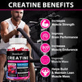 High-Potency Creatine Monohydrate Gummies 8000mg, Pre &amp; Post-Workout Muscle Building &amp; Energy Support, 60 Count