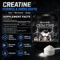 Micronized Creatine Monohydrate Powder, Unflavored 5g Per Serving for Strength Training, Easy-Mixing Stack Add-In, 300g-500g, 100 Servings