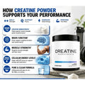 Vegan Creatine Monohydrate Powder 5000mg, Unflavored, Daily Fitness Support, Gluten-Free, 60 Servings, 300g