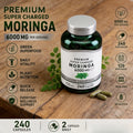 Premium Moringa 6000mg Green Superfood Daily Vitality Plant Nutrition Quick Release Capsules 240 Capsules