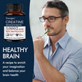 Creatine Monohydrate 3000mg Capsules for Athletes, Pre-Workout Focus &amp; Memory Support, Fast-Absorbing, Easy-to-Swallow