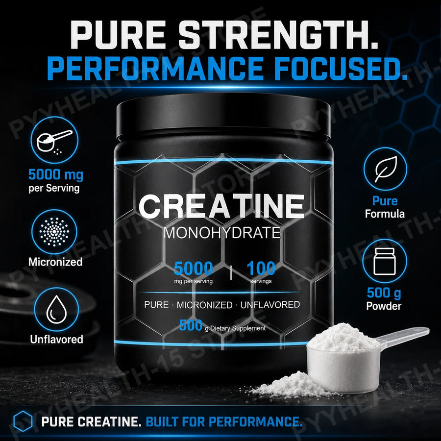 Micronized Creatine Monohydrate Powder, Unflavored 5g Per Serving for Strength Training, Easy-Mixing Stack Add-In, 300g-500g, 100 Servings