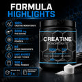 Micronized Creatine Monohydrate Powder, Unflavored 5g Per Serving for Strength Training, Easy-Mixing Stack Add-In, 300g-500g, 100 Servings