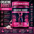 Creatine Monohydrate Powder for Women with Collagen Peptides, BCAA &amp; L-Glutamine, Unflavored Daily Fitness Support, 30 Servings