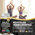 15250mg Shilajit Capsules with Ginseng Ashwagandha Turmeric, Energy Supplement Muscle Mass Endurance