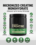 Micronized Creatine Unflavored - hero and key specs