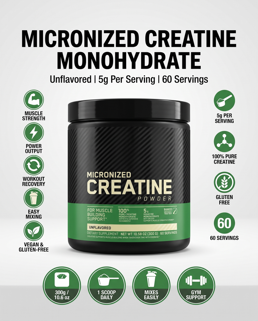 Micronized Creatine Unflavored - hero and key specs