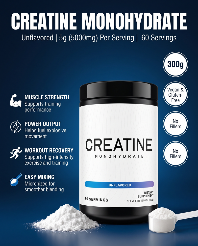 Creatine Monohydrate 5000mg - hero and key specs