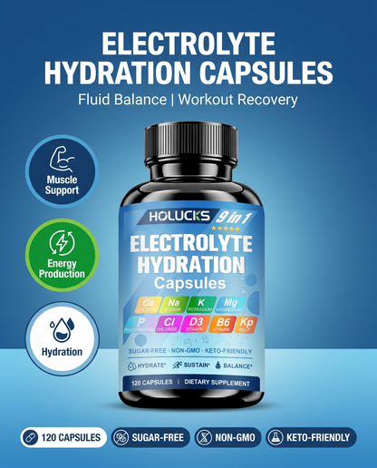 Electrolyte Hydration Capsules - hero and specs
